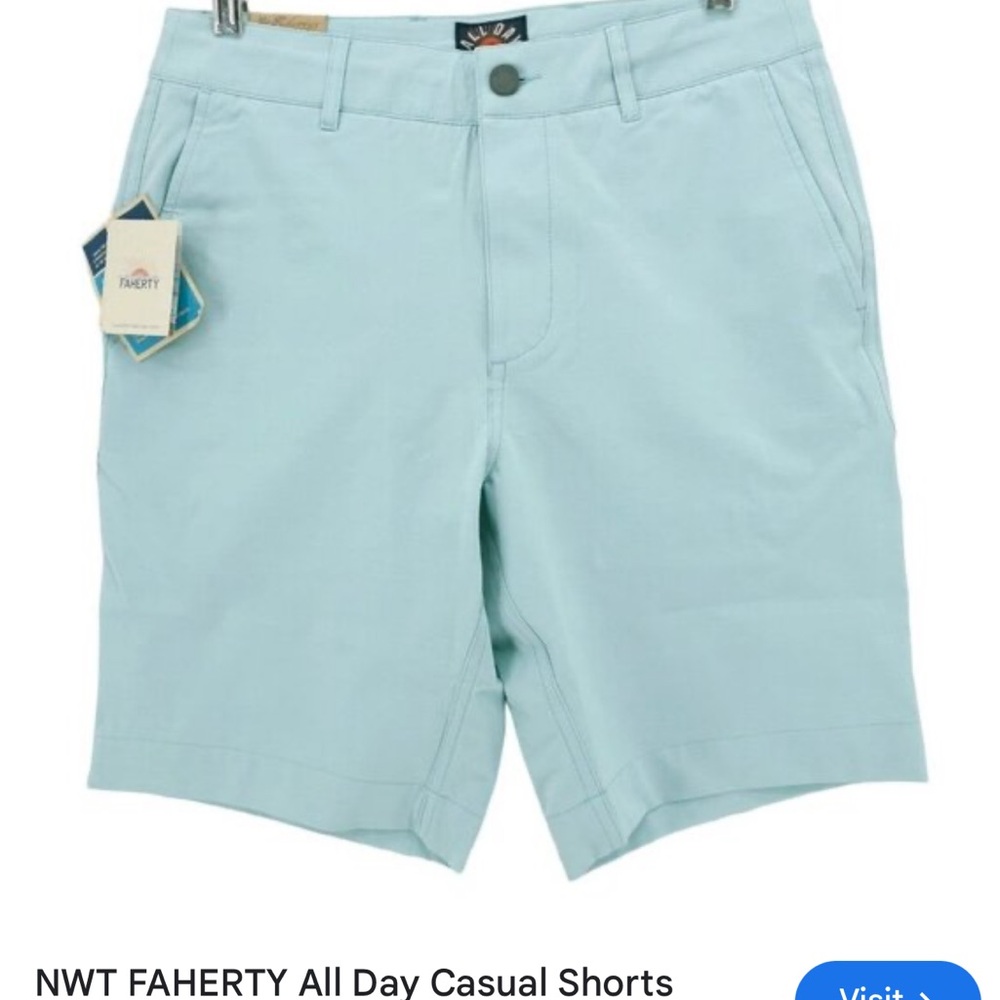 FAHERTY All Day Casual Shorts Seafoam Pale blue - Picture 2 of 4